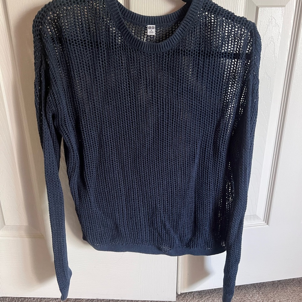 Uniqlo Dark Knit Mesh Sweater